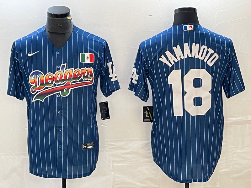 Men's Los Angeles Dodgers Yoshinobu Yamamoto #18 Blue Jersey